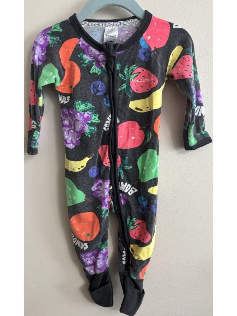 Bonds Baby Wondersuit Zip Suit Pjs Color Fruit Black 3-6‎ Months